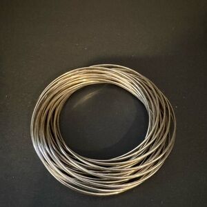 Silpada Retired Sterling Silver 21 Salute Interlocking Bangle Bracelet